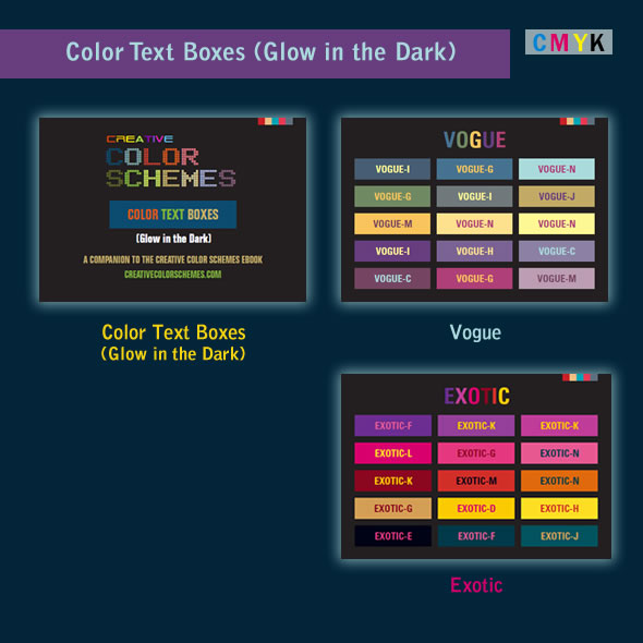 Color Text Boxes (Glow in the Dark)